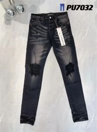Потертые рваные байкерские джинсы Узкие прямые облегающие джинсы с поцарапанными заплатками Модные потертые Разрушенные мотоциклетные байкерские джинсы Мужские дизайнерские