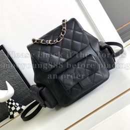 12A Upgrade Mirror Quality Designer Small Duma Tank Backpack Bag Womens Genuine Leather Quilted Purse Luxurys Handbags Black Caviar Double Shoulder Chain Box Bag