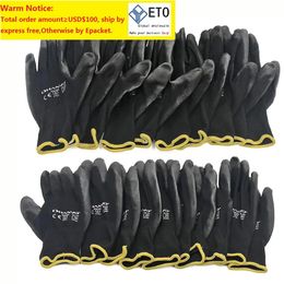 wholesale Hand Protection Work Gloves Flexible PU Coated Nitrile Safety Glove for Mechanic working Nylon Cotton Palm CE EN388 OEM ZZ