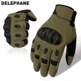 Green Tactical Full Finger Gloves Men Touch Screen Hard Knuckle Windproof Shooting Paintball Motorcycle Army Driving Gym Glove T20158q