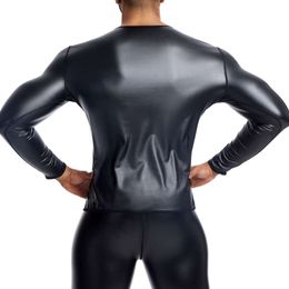 Long Sleeved Leather Men S Shirts Slim Lumbar Training Tight Corset Abdominal Underwear Sexy