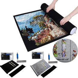 3D Puzzles Pad Jigsaw Roll Felt Mat Playmat Blanket For Up To 1500 Pcs Puzzle Accessories Portable Travel Storage Bag 231207