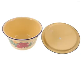 Dinnerware Sets Enamel Basin Creative Soup Glass Casserole Dish With Lid Old Type Kitchen Storage Container Spaghetti Cover Tableware