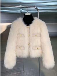 Winter high quality Mink Coats Women's Top Fashion FAUX Fur short Coat Elegant Thick Warm Outerwear noble Fake Fur Woman streetwear Jacket