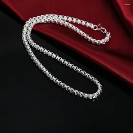 Chains 925 Sterling Silver Round Box Chain Necklaces For Men Woman Fashion Classic Jewellery 20/24 Inches Party Christmas Gifts