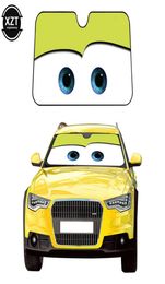 Cartoon Window Foil Heated Windshield Visor 4 Color Big Eyes Pixar 130x70cm Car Front Window Visor Car Sun Protection1464228