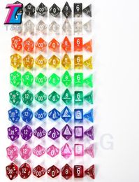 Wholes 7pclot Transparent Crystal Dice Set D46810101220 for Board Game rpg dd6735862