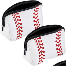 Party Favour Neoprene Baseball Cosmetic Bag Printing Portable Travel Storage Creative Gift Drop Delivery Home Garden Festive Supplies Dhcwr