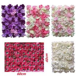 60x40cm Artificial Flowers Wall Panels Silk Rose Party Wedding Decor Pography Backdrops Baby Shower Hair Salon Background Fake 9589445