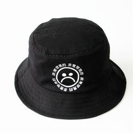 Whole- Do not fade cotton Breathable black print hip hop cap sad boys panama bucket hats men bob boonie fishing h226b