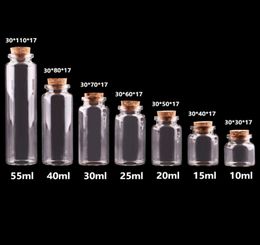 24pcs 10ml 15ml 20ml 25ml 30ml Cute Clear Glass Bottles with Cork Stopper Empty Spice Bottles Jars DIY Crafts Vials T2005069576134