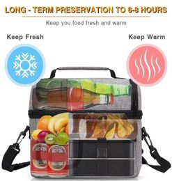 Insulated Thermal Bag Women Men Multifunctional 8L Cooler And Warm Keeping Lunch Box Leakproof Waterproof Black Y2004296583034