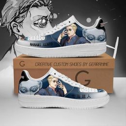 Moda Homens Mulheres Anime Vestido Sapatos Nanami Kento Air Sneakers Itália Refinado Low Top Manga Designer De Couro Casal Personalizado Animes Fitness Athletic Shoes UE 36-48