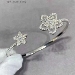 Chain New 2022 Trend Popular Fashion Brand Luxury Jewelry Open Bracelet Ladies Lotus Snowflake Zircon Flower Wedding Party Gift YQ231208