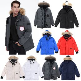 8 Colors Coats Canada G08 Expedition Parka Mens Coat Womens Down Jacket Real Fur Winter Outwear Parkas Ladys High Quality with Badge Xs-xxl