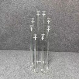 Acrylic Candelabra All Clear Candle Holders 8 Arms Candlesticks Table Centerpieces Wedding Flower Stand Holder Candelabrum