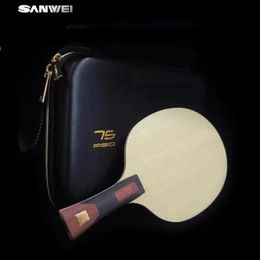 Table Tennis Raquets SANWEI Original SUPER 75 PBO Carbon Table Tennis Blade with Premium Racket Case Golden 75 PRO GOLD Ping Pong Bat Paddle 231207