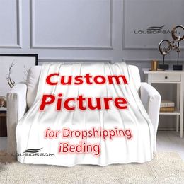 Blankets DIY custom print blankets warm and beautiful blanket for beds thin Picnic throw Birthday Gift 231208