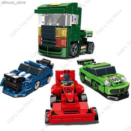 Blocks New Speed Championship F1 Super Sports Racing Building Blocks MOC Small Vehicle Car Classic Model Bricks Toys For Kids Gifts R231208