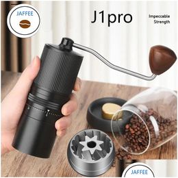 Manual Coffee Grinders Jaffee J1-Pro Grinder With 39.8Mm 7Core Burr External Adjustable Design Portable Mill Drop Delivery Home Gard Ot0Ed