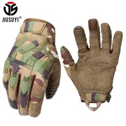 Tactical Army Full Finger Gloves Touch Screen Military Paintball Airsoft Combat Rubber Protective Glove Anti-skid Men Women New 20213j
