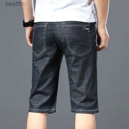 Men's Jeans Plus Size 42 44 Summer Men Business Denim Shorts Fashion Casual Stretch Slim Blue Thin Short Jeans Brand ClothesL231209