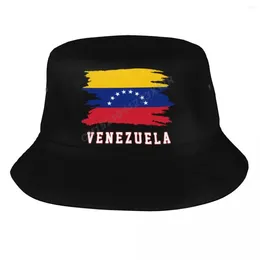 Berets Bucket Hats Venezuela Flag Cool Venezuelians Fans Sun Shade Outdoor Summer Fisherman Caps Fishing Hat