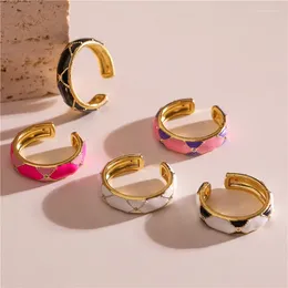 Cluster Rings HECHENG For Women Charming Colours Enamel Dripping Oil Ins Valentine's Day Jewellery