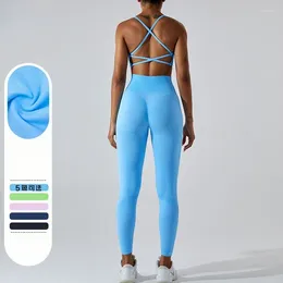 Active Sets Beautiful Back Sports Set Sport Outfit For Woman Women's Gym Workout Clothing Tracksuit Women Two Piece Womens