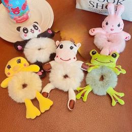 Hair Rubber Bands Cartoon Cute Animal Rubber Band for Girls Plush Ponytail Maruko Hair Tie Elastic Hair Ring Headwear Girls Kids Hair Accessories 231208