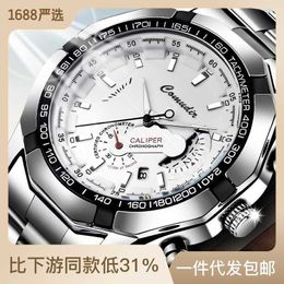 designer watch watches Fully automatic movement men's non hollowed out calendar waterproof luminous fine steel band simple Tiktok