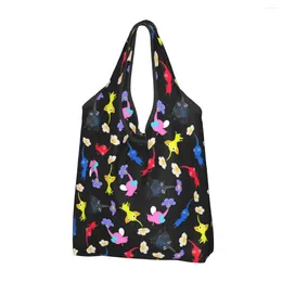 Shopping Bags Pikmin Cartoon Foldable Grocery Eco Large Capacity Recycling Washable Handbag