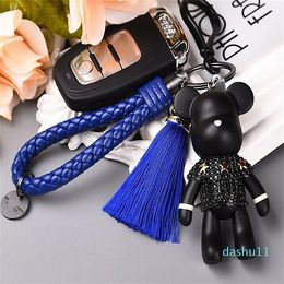 Fashion Accessories Cartoon Bear Keychain Cute Bag Charm Holder Resin Key Chain Fo black