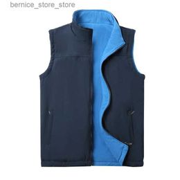 Men's Vests Fleece Vest Jackets Winter Outdoor Sports Plus Size Double-sided Dressing Sleeveless For Camping Soft Shell Q231211