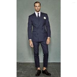 Men's Suits Striped 2-Piece Blazer Pants Slim Fit For Wedding Groomsmen Custom Mens Groom Clothing Tuxedo Slettensuit