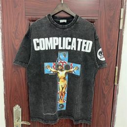 2024ss Black Washed Oversized T Shirt 1 Quality High Street Men T-Shirts