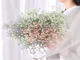 Decorative Flowers Wreaths 5PCS 63CM White Babys Breath Artificial Gypsophila Plastic Fake Bouquet For Wedding Home El Party Dec4067850