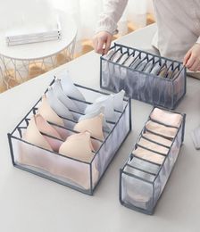 3PCSSet Drawer Storage Box Bra Closet Organizer Underpants Socks Storage Grid Finishing Box Foldable 24 Grid Divider Bras Sock LJ7714209