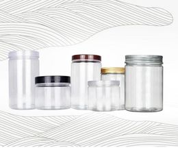 250ml 350ml Transparent Small Plastic PET Jars With Aluminium Lid Clear Empty Cosmetic Sample Jar With Lid In stock13441397