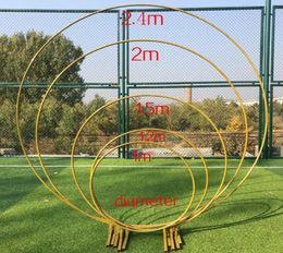 Wedding Props Birthday Party Decor Wrought Iron Circle Round Ring Arch Backdrop Lawn Artificial Flower Row Stand Wall Shelf 2009291060902