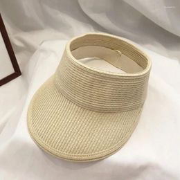 Visors Summer Women's Casual Sun Visor Caps Wide Large Brim Straw Hats Adult Beach Empty Top Baseball Hat Outdoor