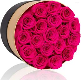 Decorative Flowers 18PCS Preserved Roses That Last Up To Three Years In Box Handmade Long Rose Valentines Day Birthday Christmas Gifts For