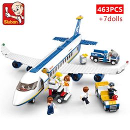 Aircraft Modle 3Pcs City Airport Airbus Airplane Plane Brinquedos Avion Model Building Blocks Bricks Educational Toys for Children 231207