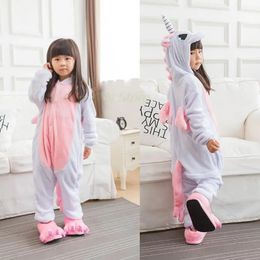 Rompers Child Girls Pink Unicorn Kigurumi Pyjamas Baby Toddler One Pirce Hooded Jumpsuit Kids Onesies 4 6 8 10 12 Years Children Pijamas 231208