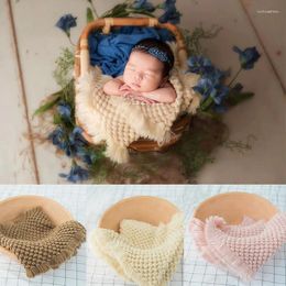 Blankets Handmade Acrylic Hand Knitting Soft Born Pography Props Blanket Chunky Bump Baby Basket Filler Po