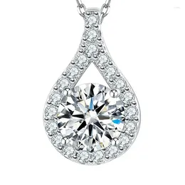 Pendant Necklaces Huitan Eternity Wedding Necklace For Lady Luxury Brilliant Cubic Zirconia Temperament Crystal Accessories Women Classic