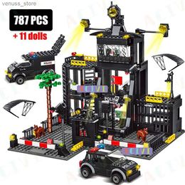 Blocks ACIVI SWATStation Military City Model Set Prison Car Boat Figures Building Blocks DIY Toy for Kids Boys Gift R231208