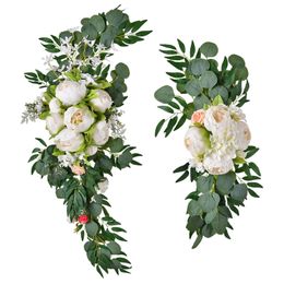 Decorative Flowers Wreaths Realistic Artificial Flower Arch Decor Artificial Floral Display Fake Plant for Wedding Party Wall Ceremony Holiday Decoration 231207