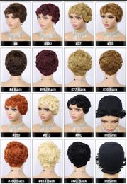 Short Straight Pixie Cut Wig With Bangs Ombre Colour Human Hair Machine Made Lace Wigs For Women F-561