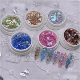 Nail Glitter 6/1Pcs Colorf Sparkle Art Powder Sequins Mixed Iridescent Loose Flakes For Fingertip Decoration Drop Deliver Delivery Hea Ot9Kz